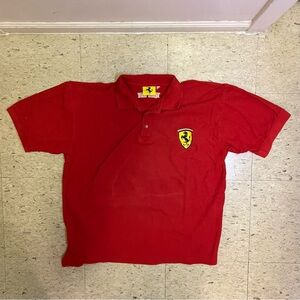 Vintage FERRARI Polo Shirt Mens Standard Size L Nice Man Sports 1996 Race F1 Red